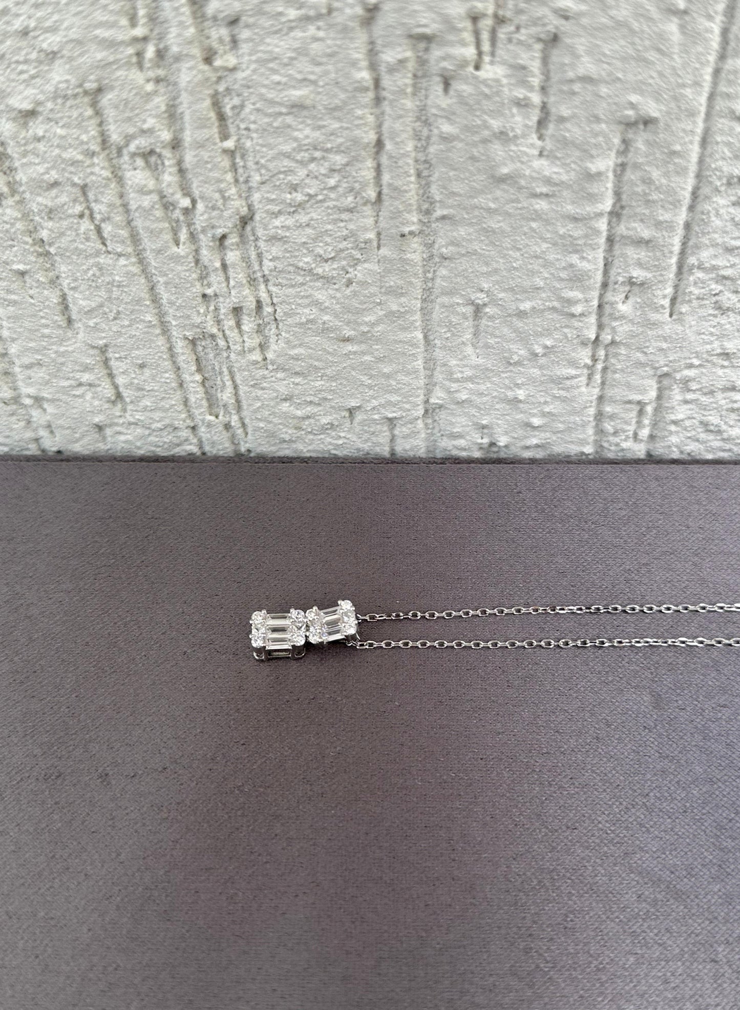 Double Vision - Sparkling Silver Delight - Sterling Silver 925 - Plated Rhodium White Gold 18K - Adjustable Size