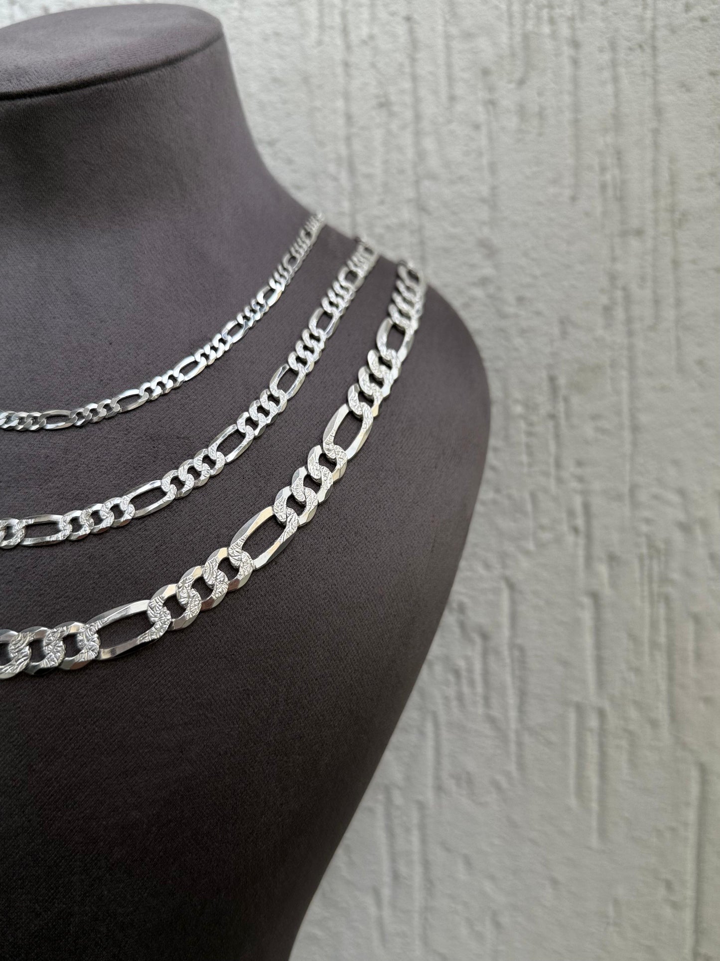 Contemporary Link Chain Necklace - Sterling Silver 925 - Plated Rhodium White Gold 18K - Available in Multiple Sizes