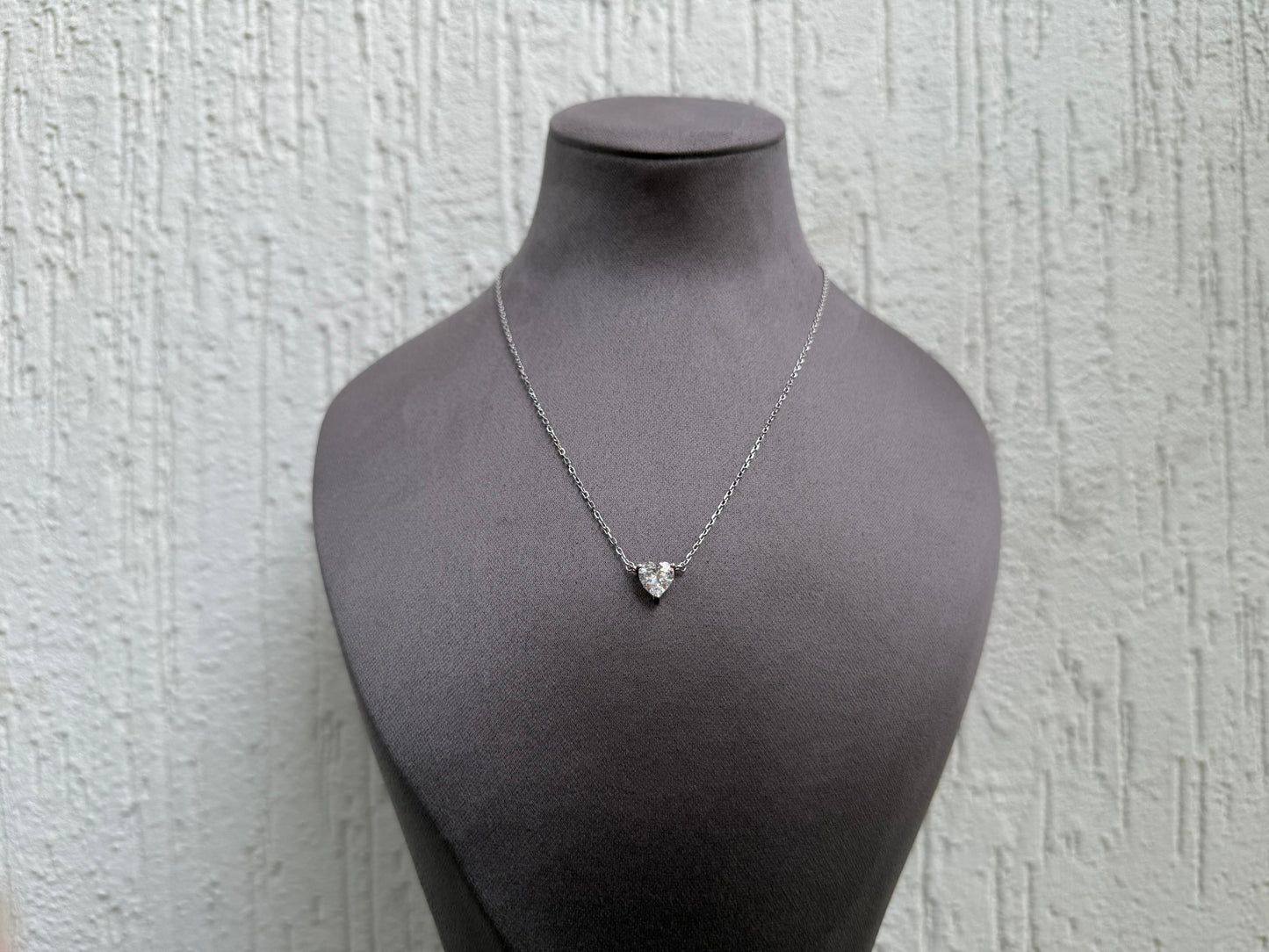 Heart Pendant Necklace - Elegant Design - Sterling Silver 925 with Zircon Stones Plated Rhodium White Gold 18K