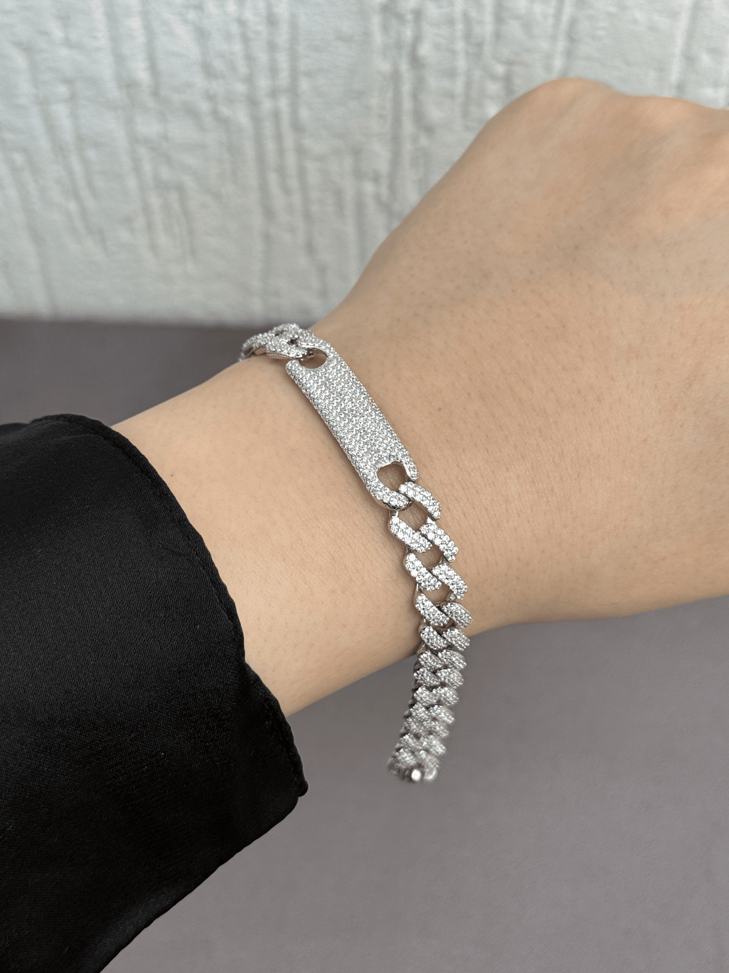 Crystal Luxe Chain Bracelet - Sterling Silver 925 with Sparkling Zircon Stones